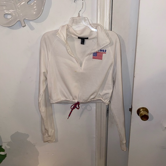 Cropped drawstring sweatshirt - Picture 2 of 2